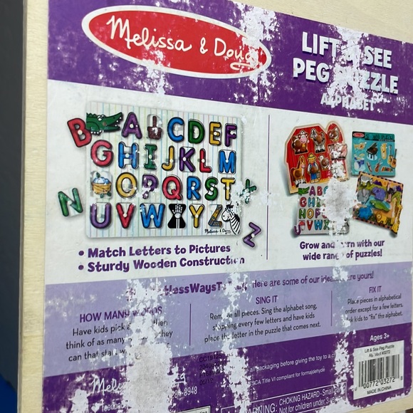 Melissa & Doug alphabet peg wooden puzzle - Picture 6 of 6